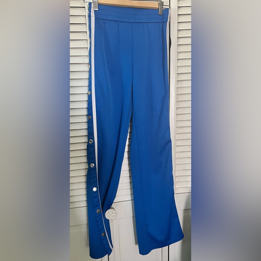 Side Seam Split Hem Button Detail Pants - image 1